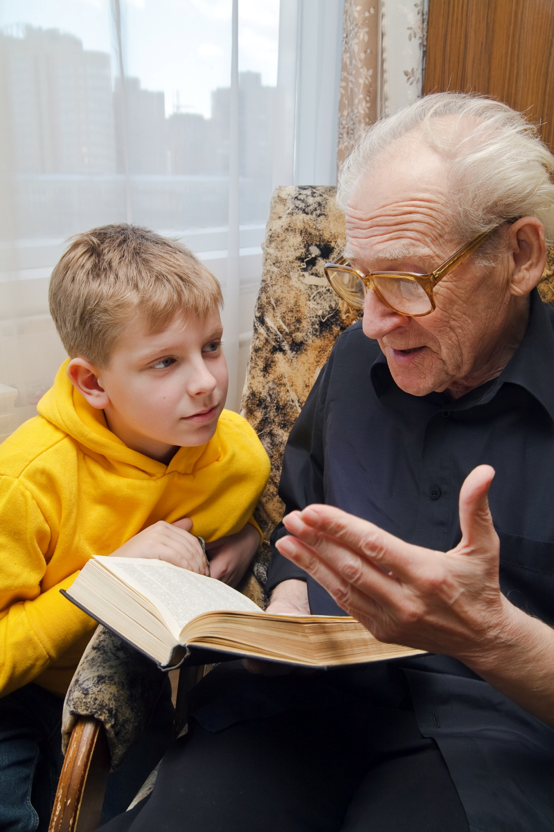 Grandpa reading
